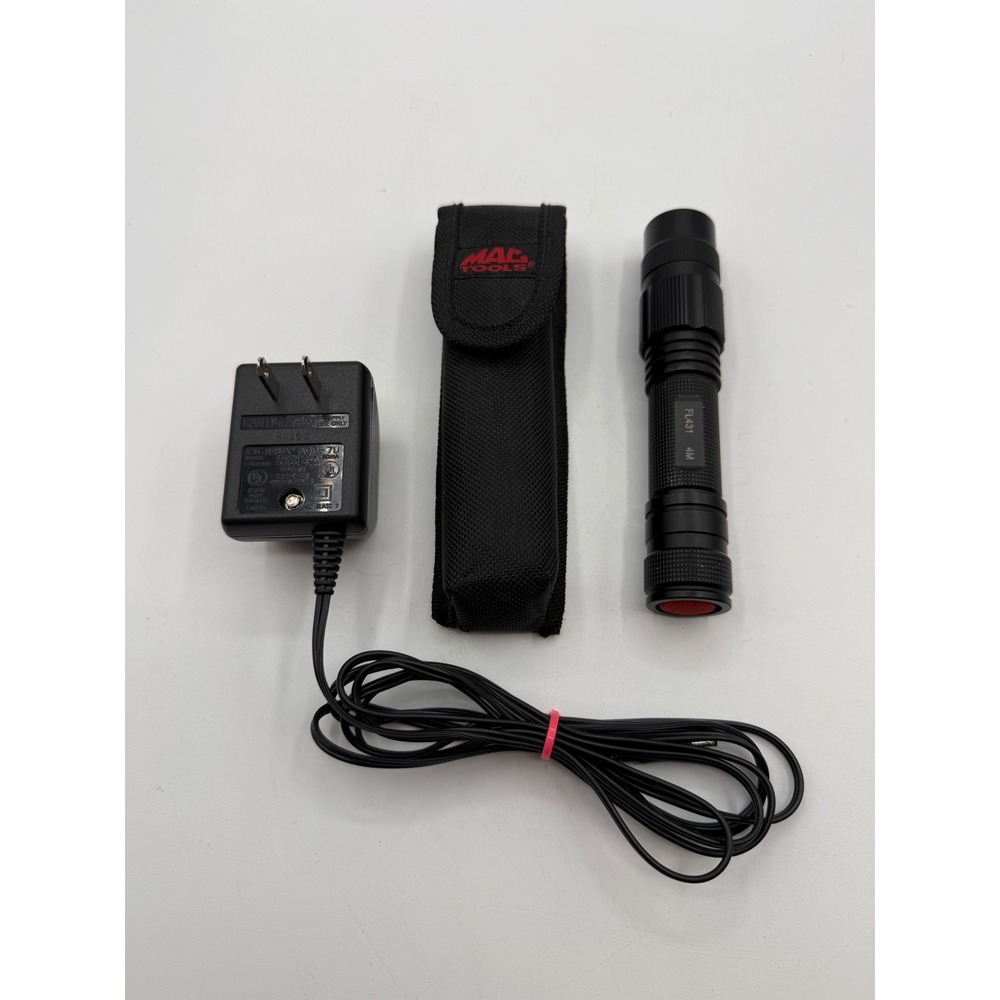 Mac Tools FL431 Rechargeable LED Flashlight with Charger and Holster Black 4M